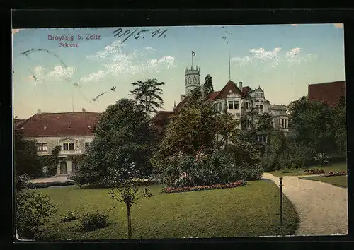 AK Droyssig b. Zeitz, Schloss mit Park