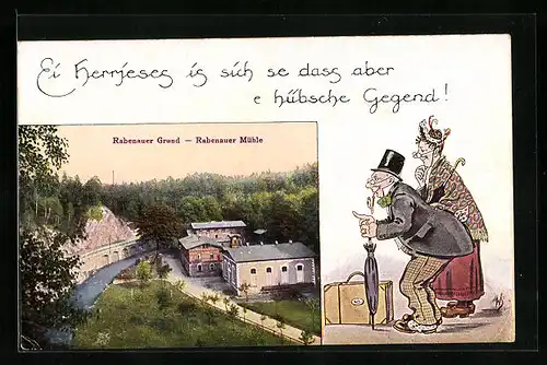 AK Rabenau, Rabenauer Grund mit Mühle