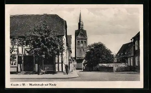 AK Erwitte i. W., Marktstrasse mit Kirche