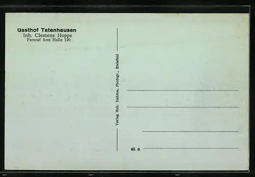 AK Tatenhausen b. Halle, Gasthof von Clemens Hoppe