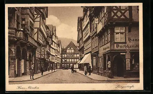 AK Hann. Münden, Langestrasse mit Buchhandlung