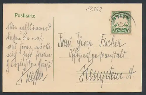 AK Weilheim /Obb., Mariensäule mit Geschäften