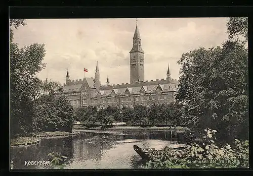 AK Kobenhavn, Raadhuset set Fra Tivoli
