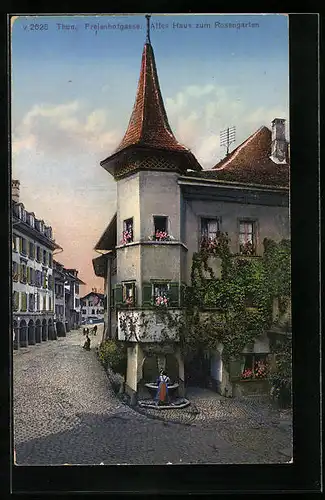 AK Thun, Freienhofgasse, Altes Haus zum Rosengarten