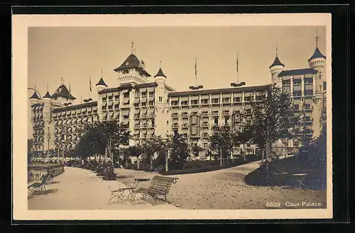 AK Caux, Palast-Hotel mit Promenade