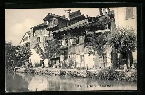 AK Interlaken, Flusspartie mit den Heidenhäsuern