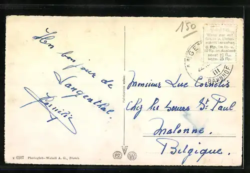 AK Langenthal, Totalansicht der Stadt