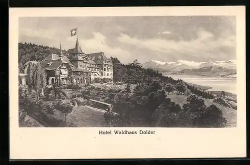 Künstler-AK Zürich, Hotel Waldhaus Dolder