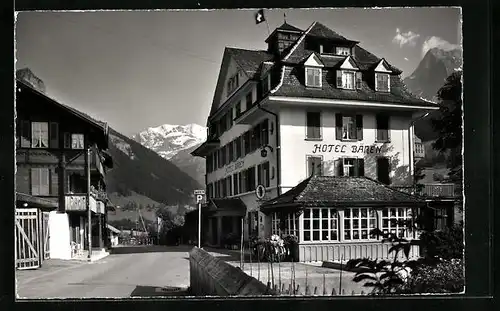 AK Kiental, Strasse am Hotel Bären, Blümlisalp