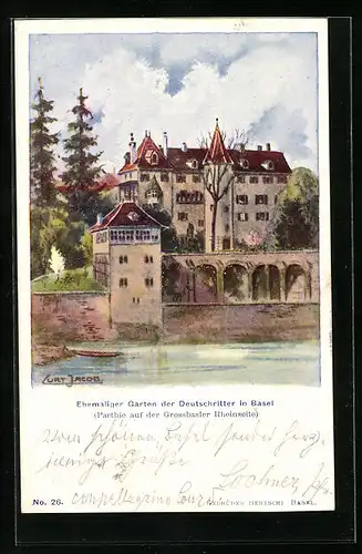 Künstler-AK Basel, Ehemaliger Garten der Deutschritter