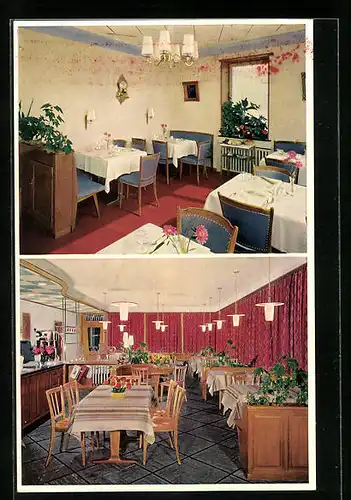 AK Widen, Gasthof-Restaurant Heinrüti-Rank, Innenansicht