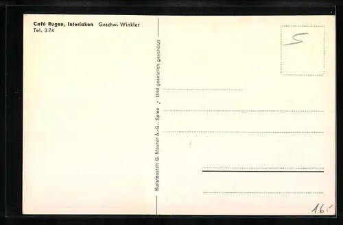 AK Interlaken, Cafe Rugen v. Geschw. Winkler