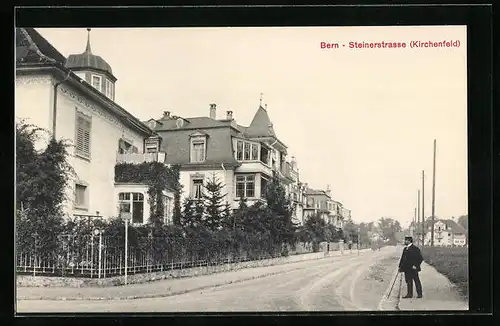 AK Bern, Steinerstrasse mit Wohnhäusern