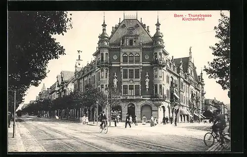 AK Bern, Radfahrer an der Thunstrasse