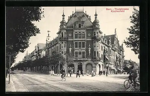 AK Bern, Fahrradfahrrer auf der Thunstrasse