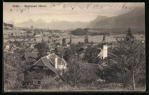 AK Wattenwil, Blick über die Dächer des Ortes