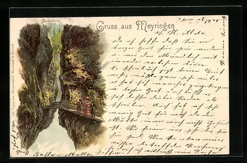 Lithographie Meyringen, Aareschlucht