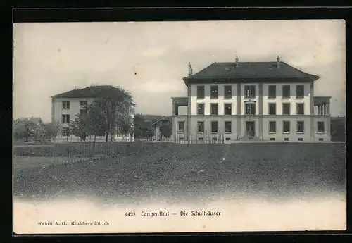 AK Langenthal, Die Schulhäuser vom Acker aus