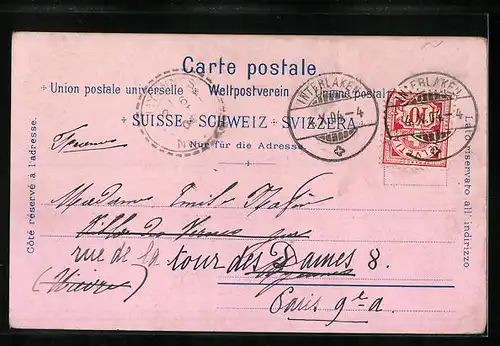 Lithographie Staubbach, Wasserfall im Lauterbrunnenthal