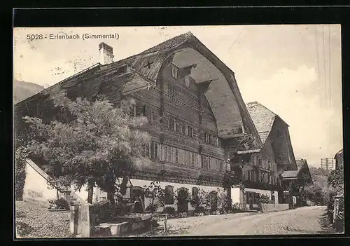 AK Erlenbach /Simmental, Strassenpartie mit Gebäudeansicht