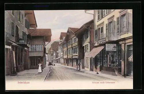 AK Interlaken, Strasse nach Unterseen