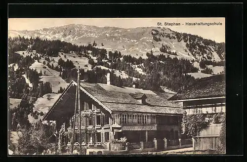 AK St. Stephan, Haushaltungschule mit Blick in die Berge