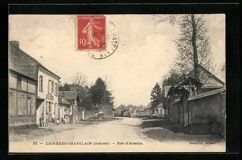 AK Lignères-Chatelain, Rue d`Aumale, Strassenpartie