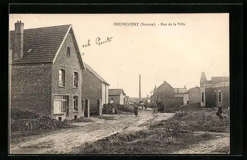 AK Heudicourt, Rue de la Ville, Strassenpartie