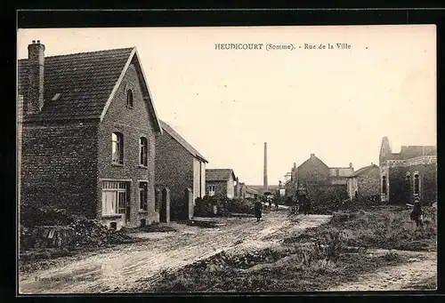 AK Heudicourt, Rue de la Ville, Strassenpartie