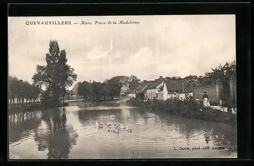AK Quevauvillers, Mare, Place de la Madeleine