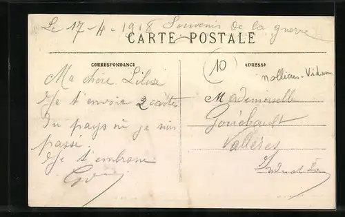 AK Revelles, Rue d`Amiens, Strassenpartie