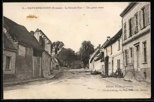 AK Davenescourt, La Grande-Rue, Strassenpartie