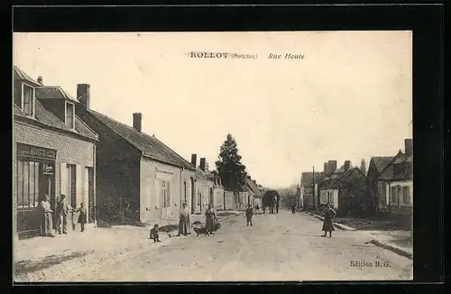 AK Rollot, Rue Haute, Strassenpartie