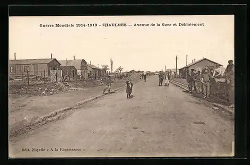 AK Chaulnes, Guerre Mondiale 1914-1919, Avenue de la Gare et Déblaiement