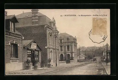 AK Montdidier, La Maroquinerie, Avenue de la Gare