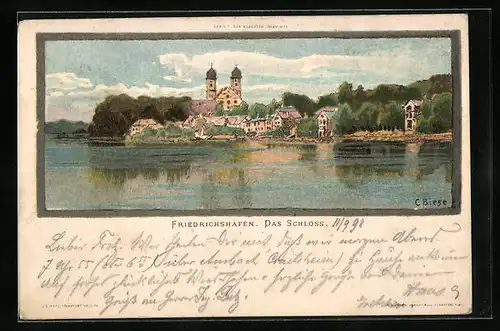 Künstler-AK Carl Biese: Friedrichshafen, Das Schloss
