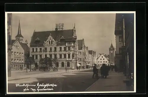 AK Mindelheim, Hauptstrasse, Uhrturm