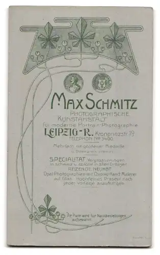 Fotografie Max Schmitz, Leipzig, Kronprinzstrasse 19, Kindchen im Matrosenkleidchen