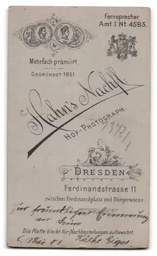 Fotografie Hahn, Dresden, Ferdinandstrasse 11, Mädchen mit Perlenhalsband im Spitzenkleid