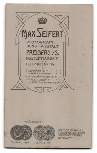 Fotografie Max Seifert, Freiberg i /S., Poststr. 11, Junge Dame im hübschen Kleid