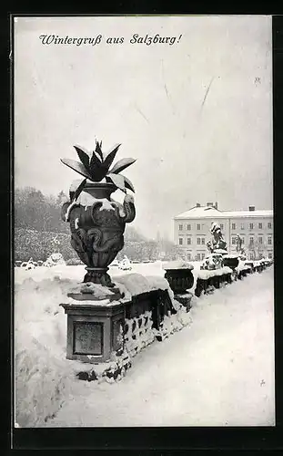 AK Salzburg, Strassenpartie im Winter