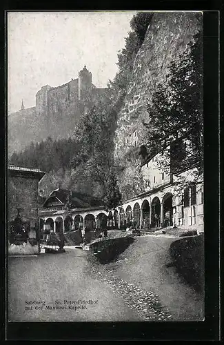 AK Salzburg, St. Peter-Friedhof mit Maximus-Kapelle