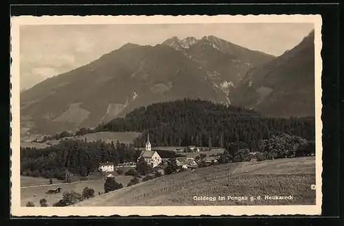 AK Goldegg /Pongau, Totalansicht gegen das Heukareck