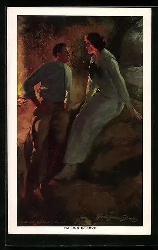 Künstler-AK Alfred James Dewey: Falling in Love