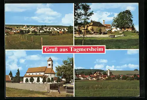 AK Tagmersheim, Ortsansicht mit Kirche und Spielplatz