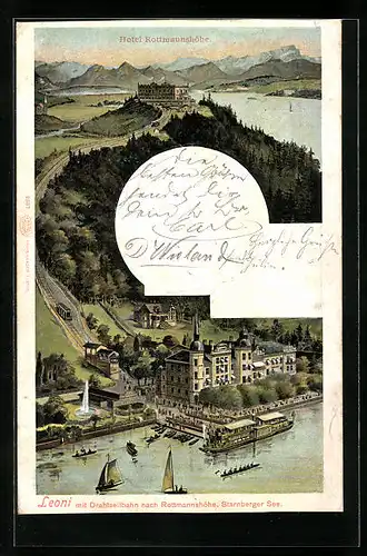 AK Leoni / Starnberger See, Drahtseilbahn zur Rottmannshöhe