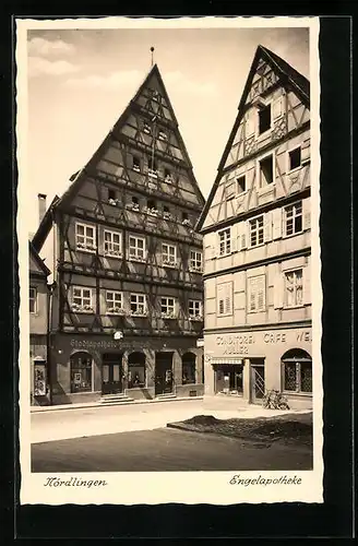 AK Nördlingen, Engelapotheke und Bäckerei-Café Müller