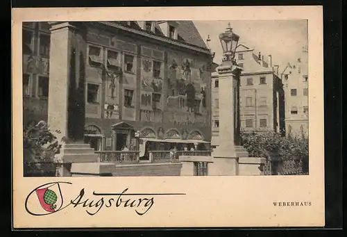 AK Augsburg, Teilansicht des Weberhauses