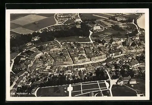 AK Mühldorf a. Inn, Teilansicht mit Strassenpartie