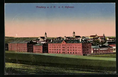 AK Neuburg a. D., Teilansicht v. d. Schanz